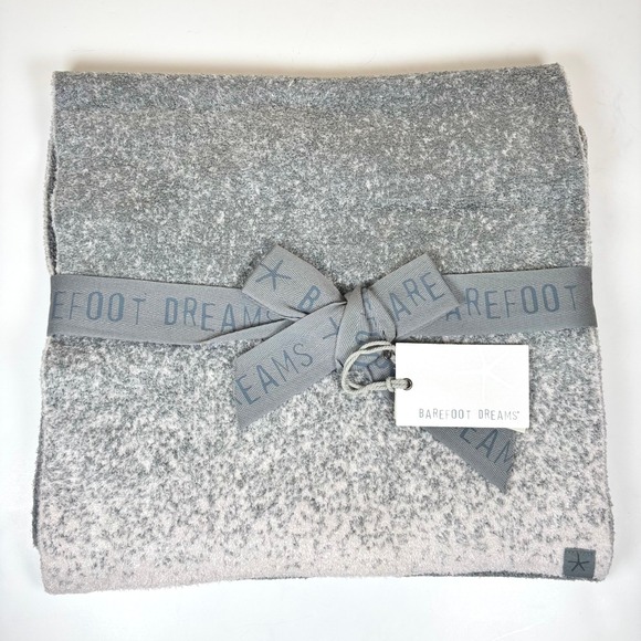 Barefoot Dreams CozyChic Lite Confetti Scarf Smokey Green Fog Gray Giftable NEW - Picture 2 of 8